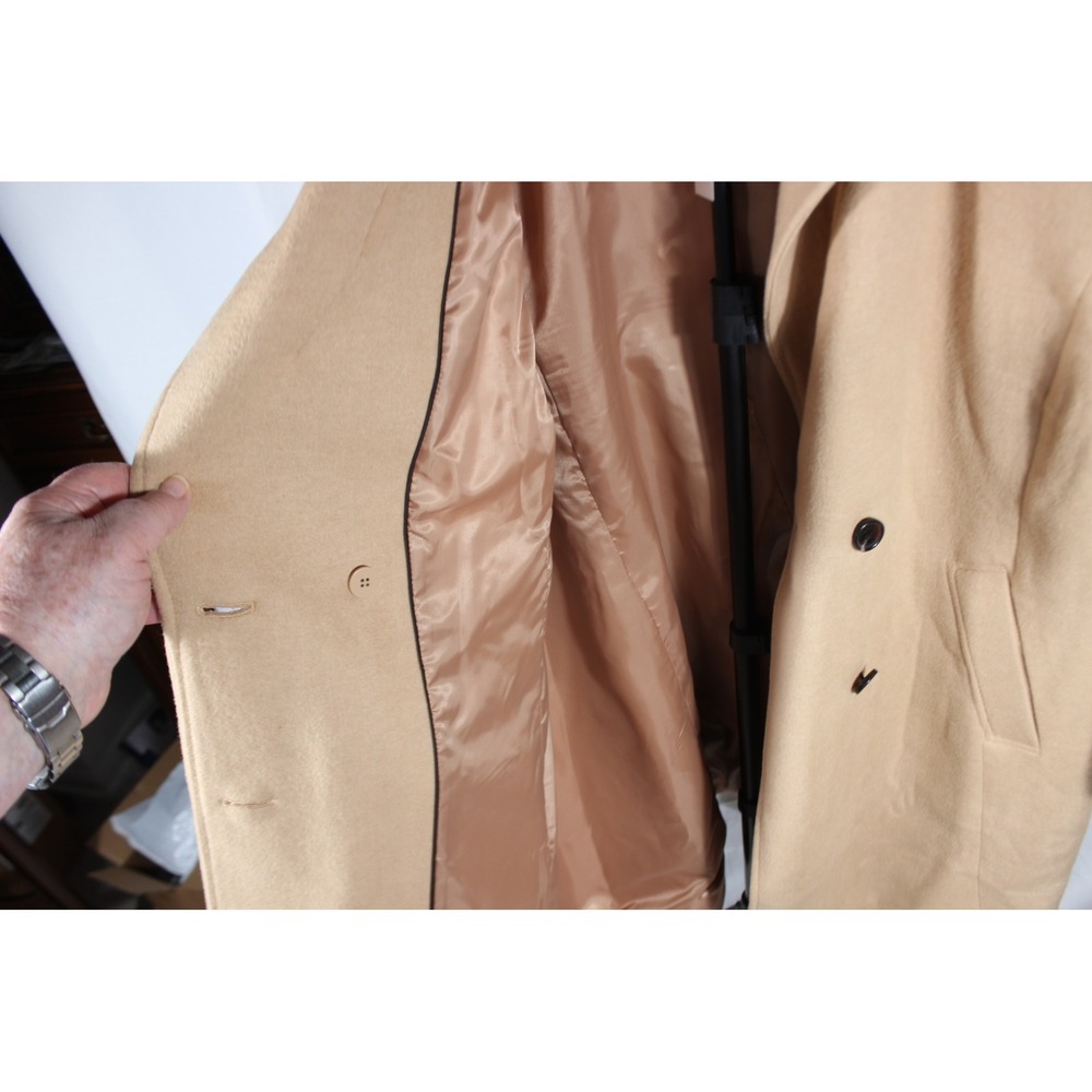 Talbots Plus Camel Tan Wool Blend Double Breasted Coat 3X NWT 57400754 - Picture 7 of 8